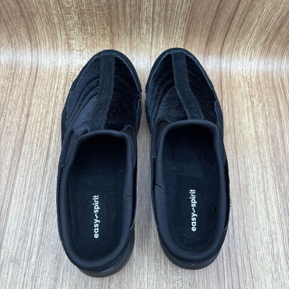 Easy Spirit Traveltime Clog Black Velvet and Suede Women's Size 9W - Picture 5 of 8